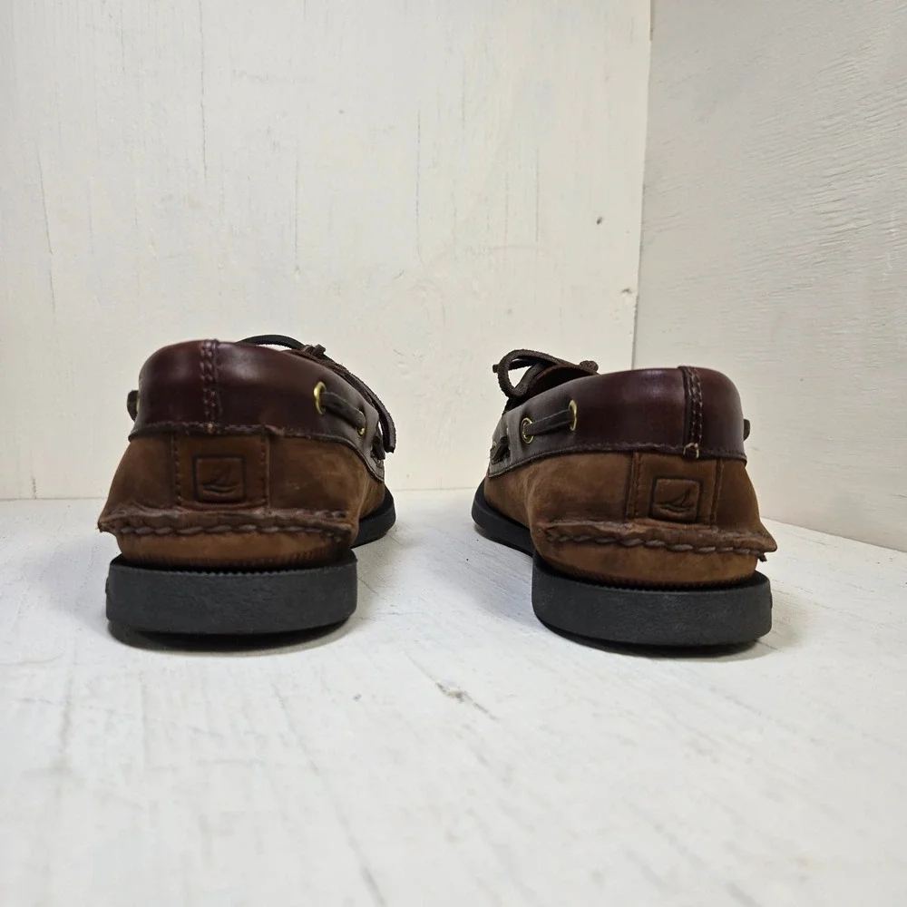 Sperry Top-Sider Authentic Men's Size 9.5 M Brown Leather Suede Boat Shoes
